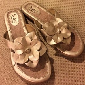 Born Gold Flower Sandals 8